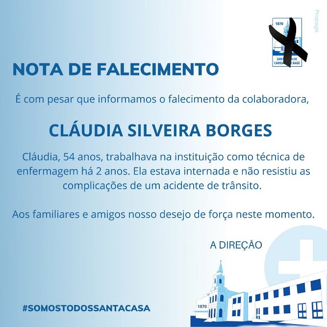 Nota de Falecimento – Santa Casa de Caridade de Bagé